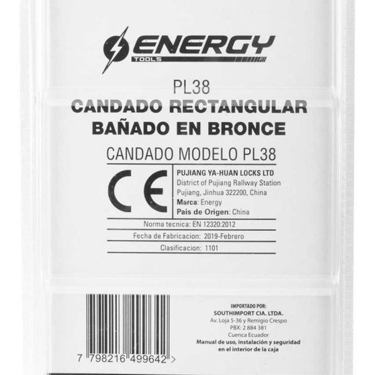 ENERGY - Candado De Bronce 38mm - Energy