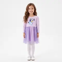 BLUEY - Vestido Tul Niña Estampado Morado