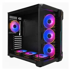 SNAKE GAMER - Gabinete Atheris Black ATX Vidrio Templado