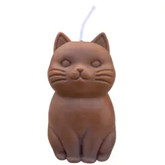 GENERICO - Vela de Soja Diseño Gato Kawaii Marrón