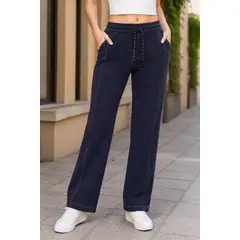 LIKE SHOP - Pantalón Mujer Recto Tiro Alto Denim Colores 7001
