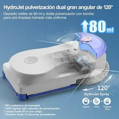 JONR - Hutt 10 Robot Limpiacristales con Sistema de Limpieza Híbrido Húmedo/Seco, 7000 Pa