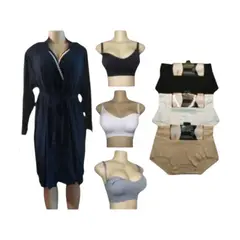 MEDIA LUNA - Kit maternal para lactancia sostenes calzones bata y camisola