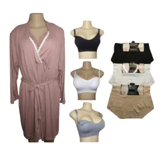 MEDIA LUNA - Kit maternal para lactancia sostenes calzones bata y camisola