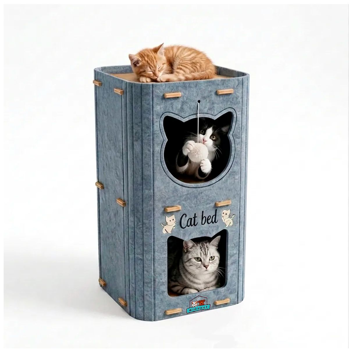 OFERTABKN - Casa Para Gatos 3 Pisos De Fieltro Cama Cueva Cerrada