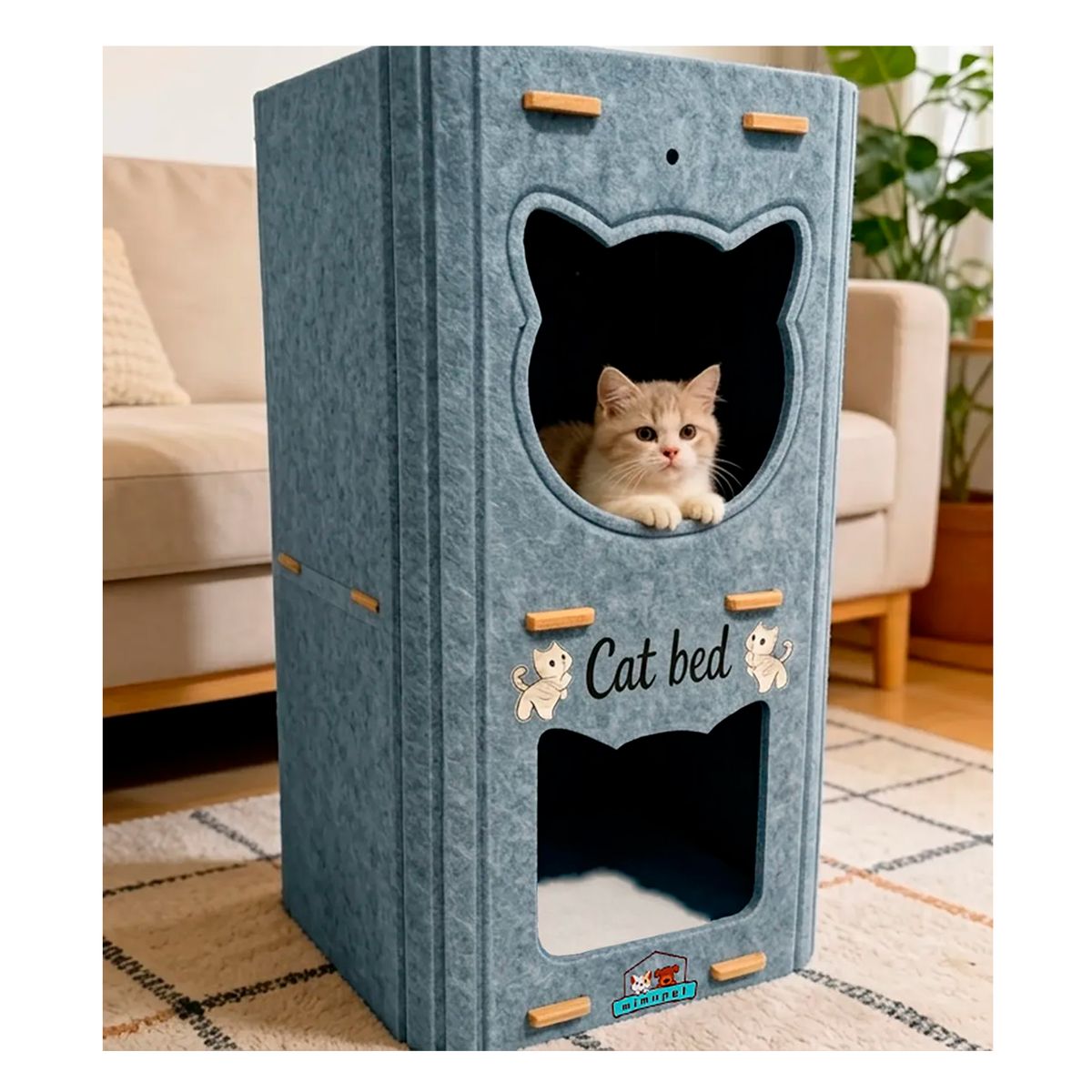 OFERTABKN - Casa Para Gatos 3 Pisos De Fieltro Cama Cueva Cerrada