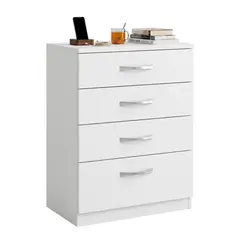 GLOBAL LATIN GROUP - Cómoda Blanca 4 Cajones Mueble Organizador Dormitorio