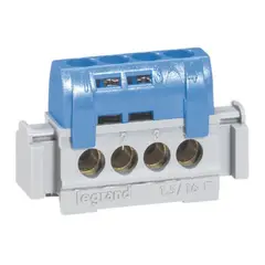 LEGRAND - Regleta Conexión 4 Entradas Neutro Azul