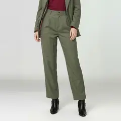 LINEATRE - Pantalon Mujer Paulina Relaxed Militar