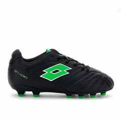 LOTTO - Zapato Fútbol Niño Stadio 705 FG JR Negro/Verde