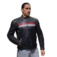 WINDESIGN - Chaqueta Moto Cuero Protección CE
