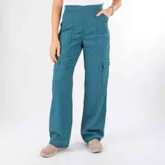 PAOLA TALA - Pantalón Clínico Cargo Área Médica Mujer Media Cintura Elasticada - Modelo Carla