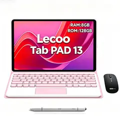 LECOO - Tablet Pad Pro 13 8GB+128GB y Ratón inalámbrico Bluetooth y Teclado Rosa y Lápiz táctil