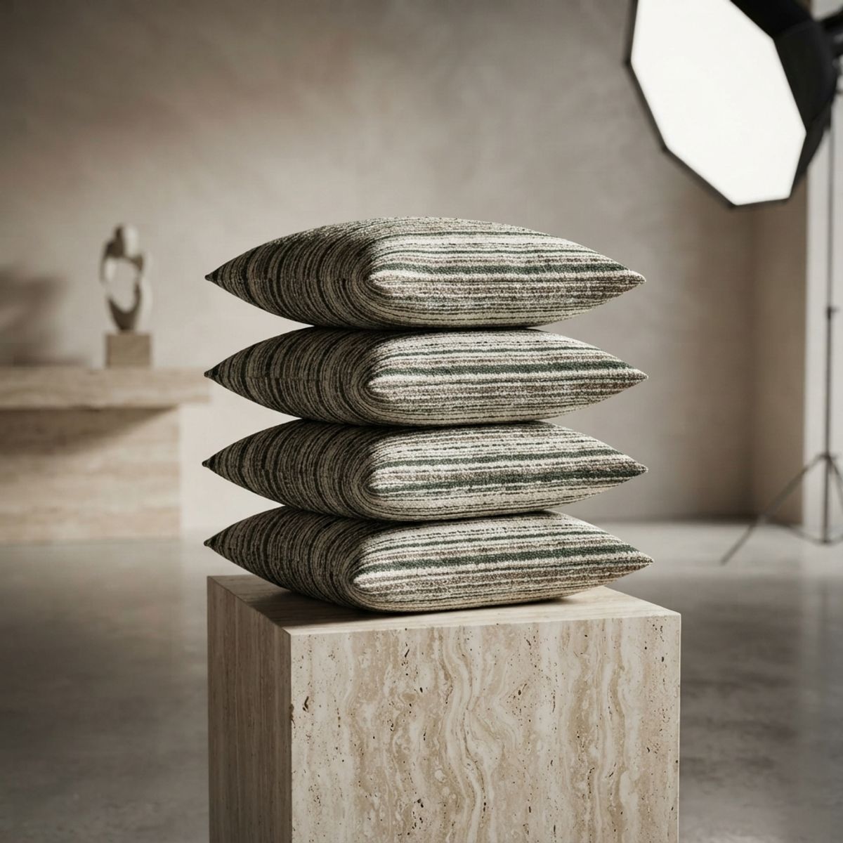 ARMONIA - Fundas Decorativa Rústico Moderno Verde 4 Unidades 806 para Hogar