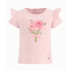 LIMONADA - Polera Bebé Con Vuelos Palo Rosa