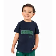 BLACK AND BLUE - Polera Bebé Con Estampado En Relieve Azul Marino