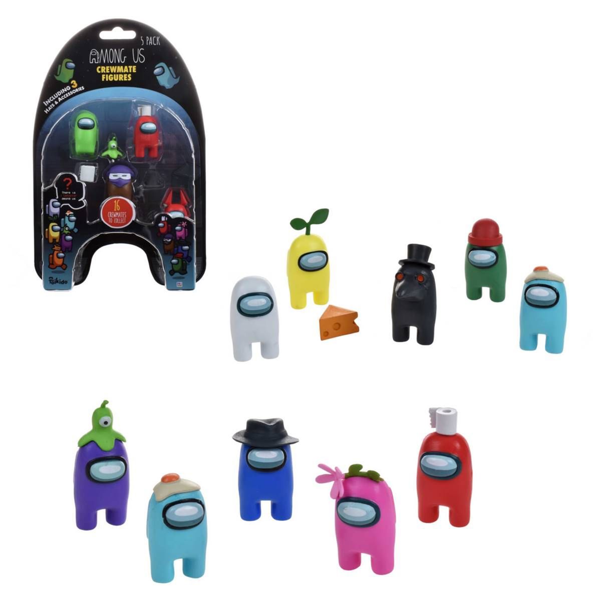 AMONG US - Pack 5 Figuras De 5 Cms Y 3 Accesorios Among Us