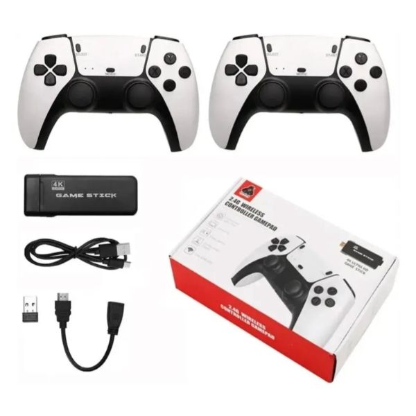 GENERICO Game Stick 4k HDMI Consola retro con 2 Controles Inalámbricos – Plug & Play para TV M8 pro