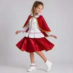 UTILISIMO - Traje Tirana Diablada Rojo 3 Piezas Niña Baile Típico Fiestas Patrias