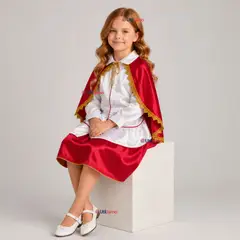 UTILISIMO - Traje Tirana Diablada Rojo 3 Piezas Niña Baile Típico Fiestas Patrias