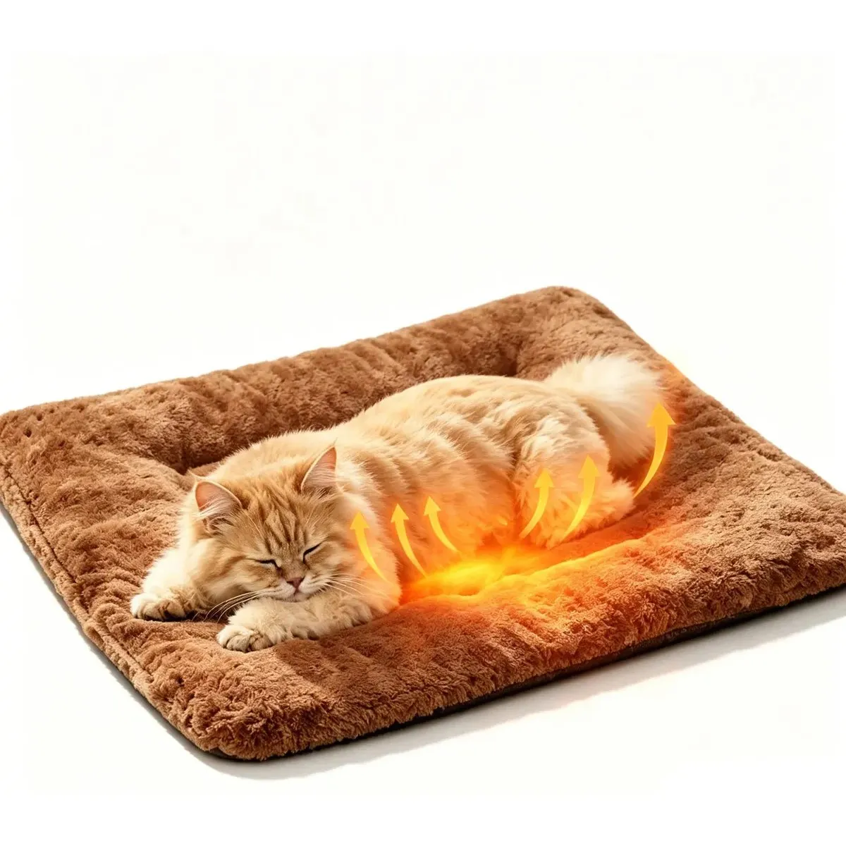 GENERICO - Cama Alfombra Térmica Autocalentable Ultra Suave Para Mascot Marrón BELUG