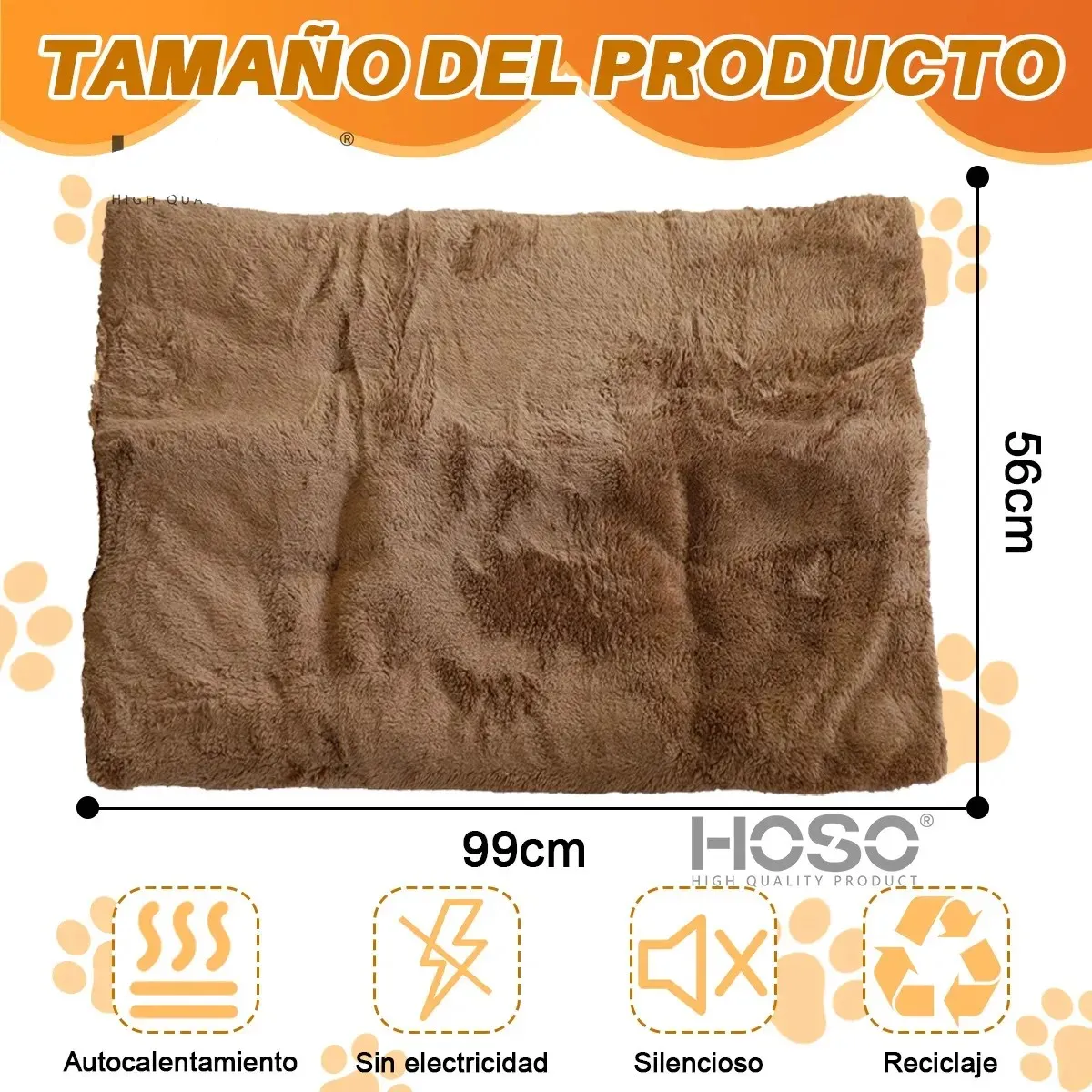 GENERICO - Cama Alfombra Térmica Autocalentable Ultra Suave Para Mascot Marrón BELUG