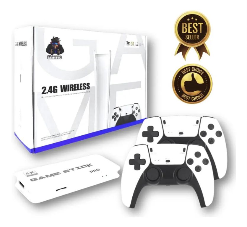 GENERICO Game Stick 4k HDMI Consola retro con 2 Controles Inalámbricos - Plug & Play para TV M15
