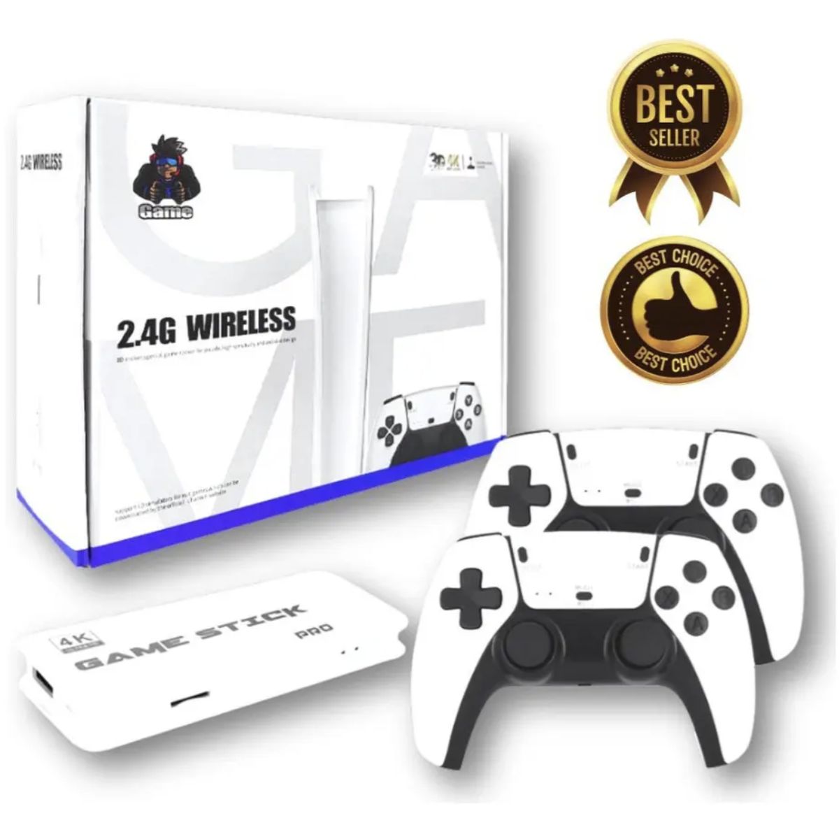 GENERICO - Game Stick 4k HDMI Consola retro con 2 Controles Inalámbricos - Plug & Play para TV M15
