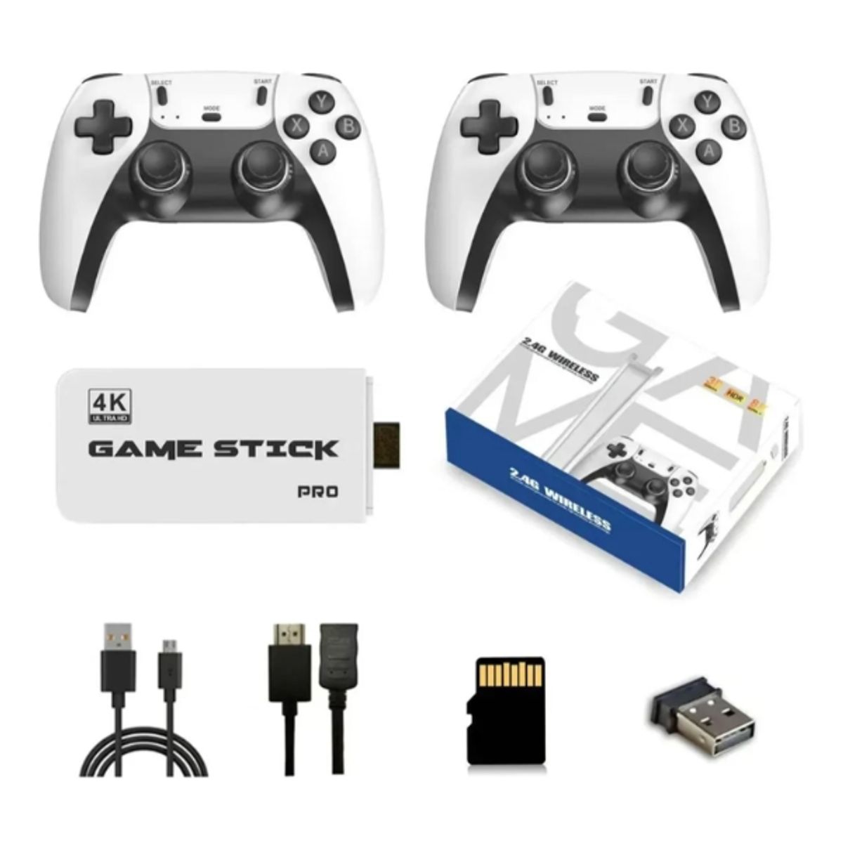 GENERICO - Game Stick 4k HDMI Consola retro con 2 Controles Inalámbricos - Plug & Play para TV M15
