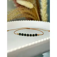 GENERICO - Pulsera obsidiana piedra natural ajustable