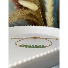 GENERICO - Pulsera Jade verde piedra natural ajustable