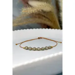 GENERICO - Pulsera pirita piedra natural ajustable