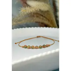 GENERICO - Pulsera unakita piedra natural ajustable
