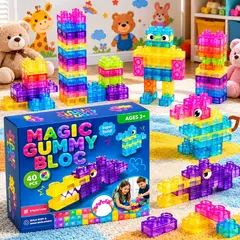 GENERICO - Magic Gummy Bloques De Construcción Suaves De Gel Armables 40pc
