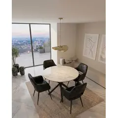 GENERICO - Grupocruzados.cl Comedor Boston 120cm + 4 sillas Ecocuero antique