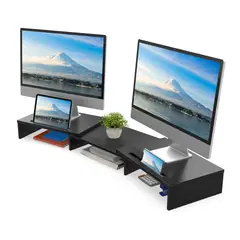 GENERICO - Base Monitor Escritorio Doble Ajustable para Pc Portátil TV