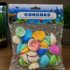 GENERICO - Conchas Decorativas Colores Para Acuario Set Marino