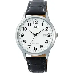 Q&Q - Reloj A44A-004PY A44A004PY Hombre Análogo Cuero