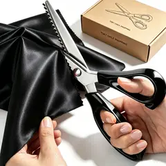 TSKY CHILE SHOPPING - Tijera Zig Zag Profesional Para Tela, Corte Ondulado, 24cm, Acero Carbón