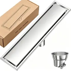 TSKY CHILE SHOPPING - Desagüe Lineal Para Ducha 10x40cm Antiolor Rejilla De Piso Acero Inoxidable 304 Anti Obstrucción