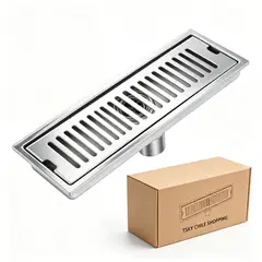 TSKY CHILE SHOPPING - Desagüe Lineal Para Ducha 10x40cm Acero Inoxidable 304 Rejilla De Piso Antiolor Sifón Invisible
