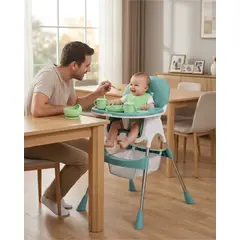 GENERICO - Silla De Comer Alta 2 En 1 Bebé Convertible Y Ajustable