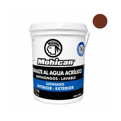 MOHICAN - Esmalte Al Agua Antihongos Rojo Colonial 1 Galon
