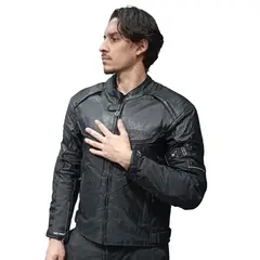 WINDESIGN - Chaqueta Moto Cuero y Cordura