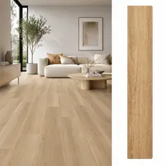BYB - Piso Vinílico SPCbase de goma integrada Beigue 122x19 - Caja 2,23 m² - B&B Home