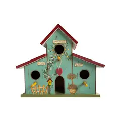 QUIMERA GARDEN - Casita de pájaro Trío del bosque - Pintada a mano -