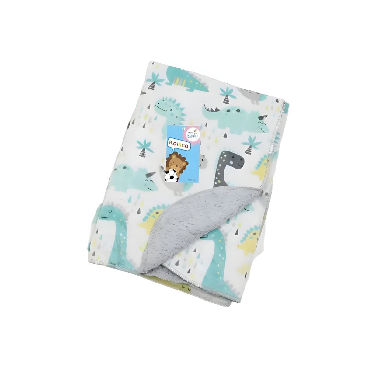 Manta Frazada Para Bebé Polar Suave 102x76 cm Verde Dinosaurios - BABYMINE, marca BABYMINE - Foto Principal