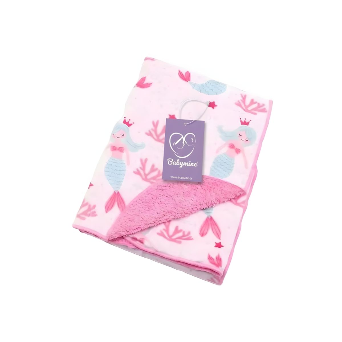 Manta Frazada Para Bebé Polar Suave 102x76 cm Sirenas Rosa - BABYMINE, marca BABYMINE - Foto Principal