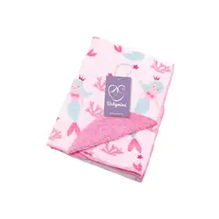 BABYMINE - Manta Frazada Para Bebé Polar Suave 102x76 cm Sirenas Rosa -