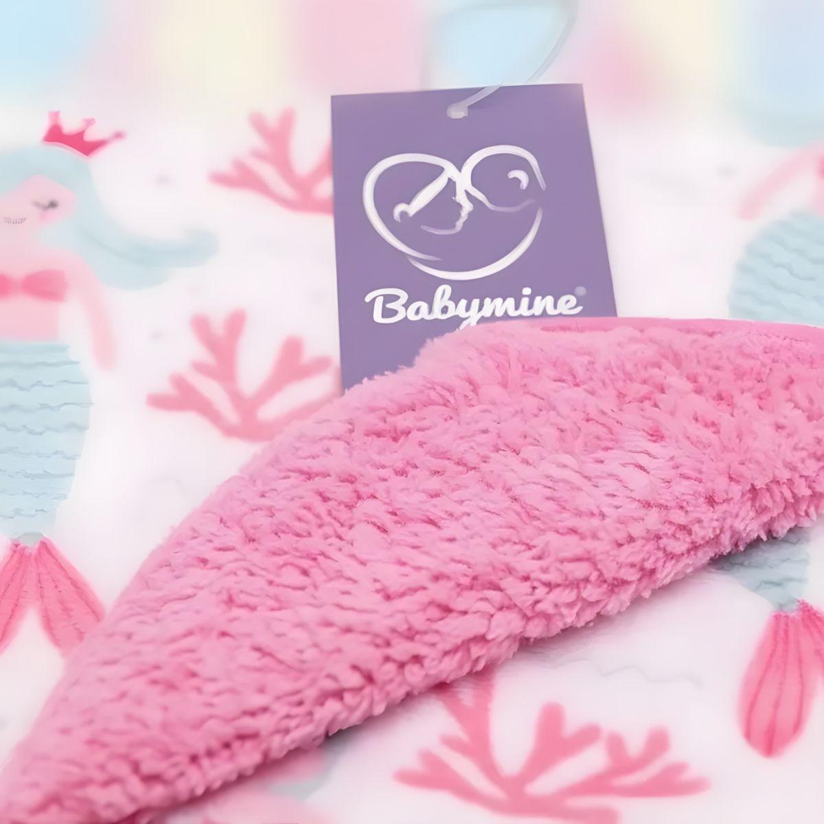 Manta Frazada Para Bebé Polar Suave 102x76 cm Sirenas Rosa - BABYMINE, marca BABYMINE - Foto 2